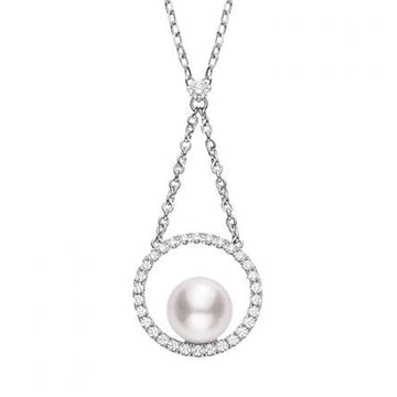 Akoya Cultured Pearl Pendant with Diamonds