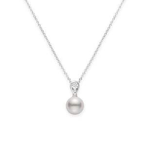 Morning Dew Akoya Cultured Pearl Pendant in18K White Gold
