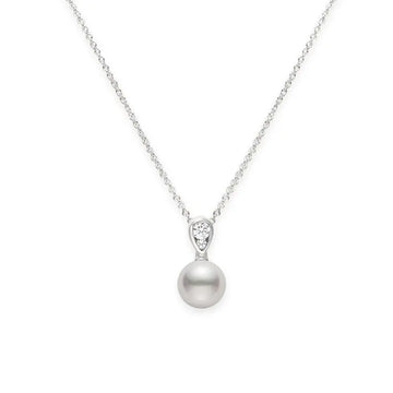 Morning Dew Akoya Cultured Pearl Pendant in18K White Gold