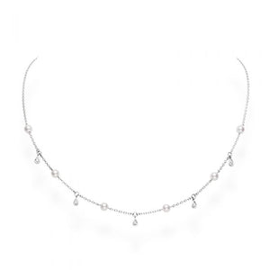 Akoya Cultured Pearl and Diamond Necklace
