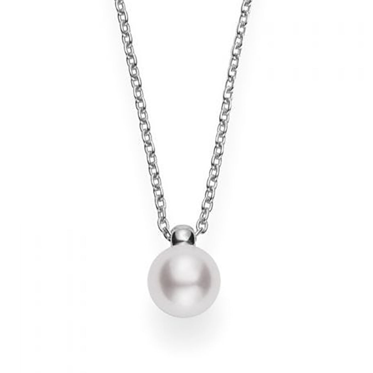 Akoya Cultured Pearl Pendant - 18K White Gold
