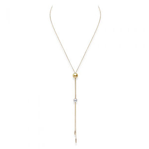 Pearls in Motion Akoya and Golden South Sea Cultured Pearl Pendant in 18K Yellow Gold