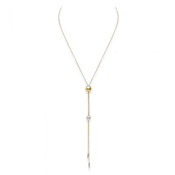 Pearls in Motion Akoya and Golden South Sea Cultured Pearl Pendant in 18K Yellow Gold