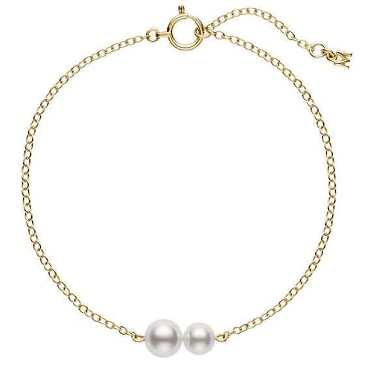 Akoya Cultured Pearl Station Bracelet in 18K Yellow Gold