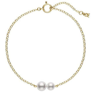 Akoya Cultured Pearl Station Bracelet in 18K Yellow Gold thumbnail