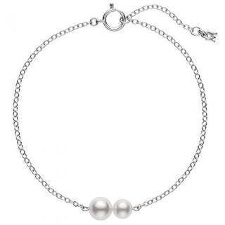 Akoya Cultured Pearl Station Bracelet in 18K White Gold thumbnail