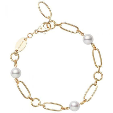 M Code Akoya Cultured Pearl Bracelet in 18K Yellow Gold Mikimoto