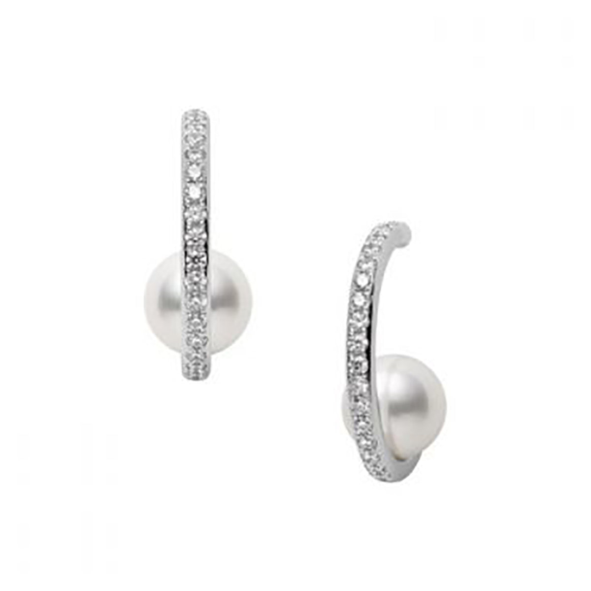 Akoya Cultured Pearl and Diamond Earrings