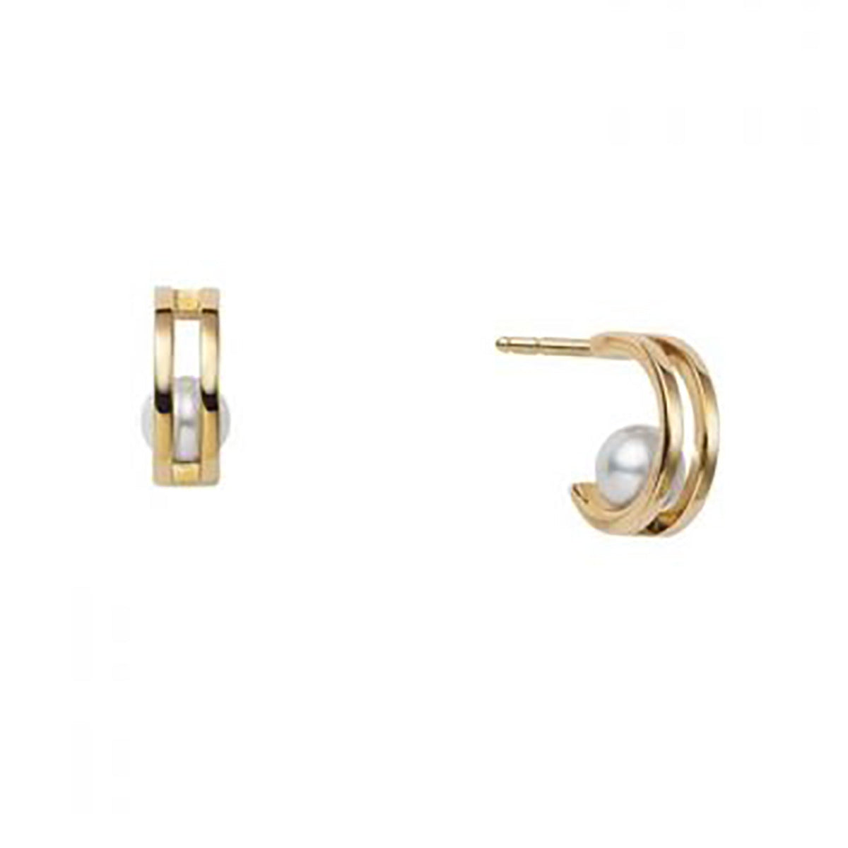 Akoya Cultured Pearl Earrings in 18K Yellow Gold Mikimoto