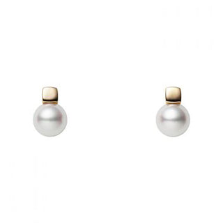 Akoya Cultured Pearl Earrings in 18K Yellow Gold thumbnail