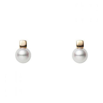 Akoya Cultured Pearl Earrings in 18K Yellow Gold Mikimoto