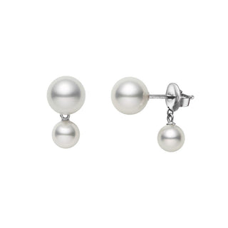 Classic Akoya Cultured Pearl Earrings in 18K White Gold thumbnail