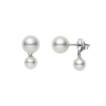 Classic Akoya Cultured Pearl Earrings in 18K White Gold
