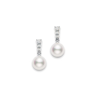 Morning Dew Akoya Cultured Pearl Earrings in 18K White Gold thumbnail