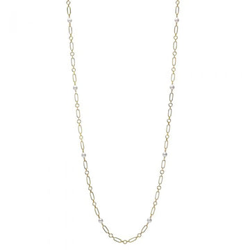 M Code Akoya Cultured Pearl Necklace in 18K Yellow Gold - 32 Inch