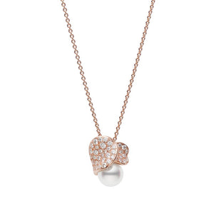 Les Pétales Place Vendôme Akoya Cultured Pearl Pendant in 18K Pink Gold