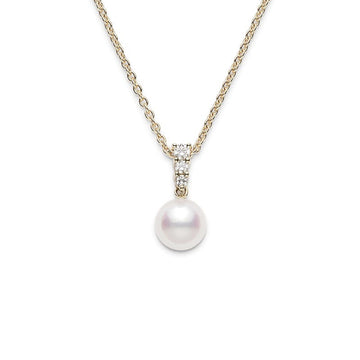 Morning Dew Akoya Cultured Pearl Pendant in 18K Yellow Gold
