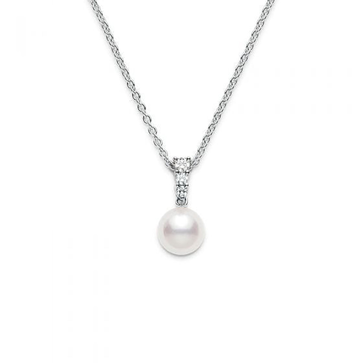 Morning Dew Akoya Cultured Pearl Pendant 18K White Gold