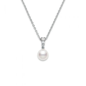 Morning Dew Akoya Cultured Pearl Pendant 18K White Gold