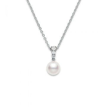Morning Dew Akoya Cultured Pearl Pendant 18K White Gold