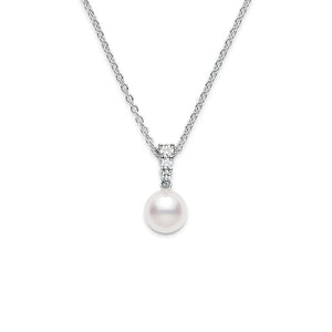 Morning Dew Akoya Cultured Pearl Pendant – 18K White Gold