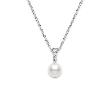 Morning Dew Akoya Cultured Pearl Pendant – 18K White Gold