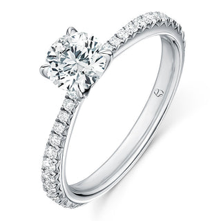 Vela Solitaire Ring with Diamond Band thumbnail